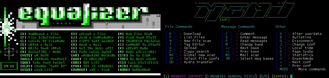How BBSes looked in the 80's and 90's